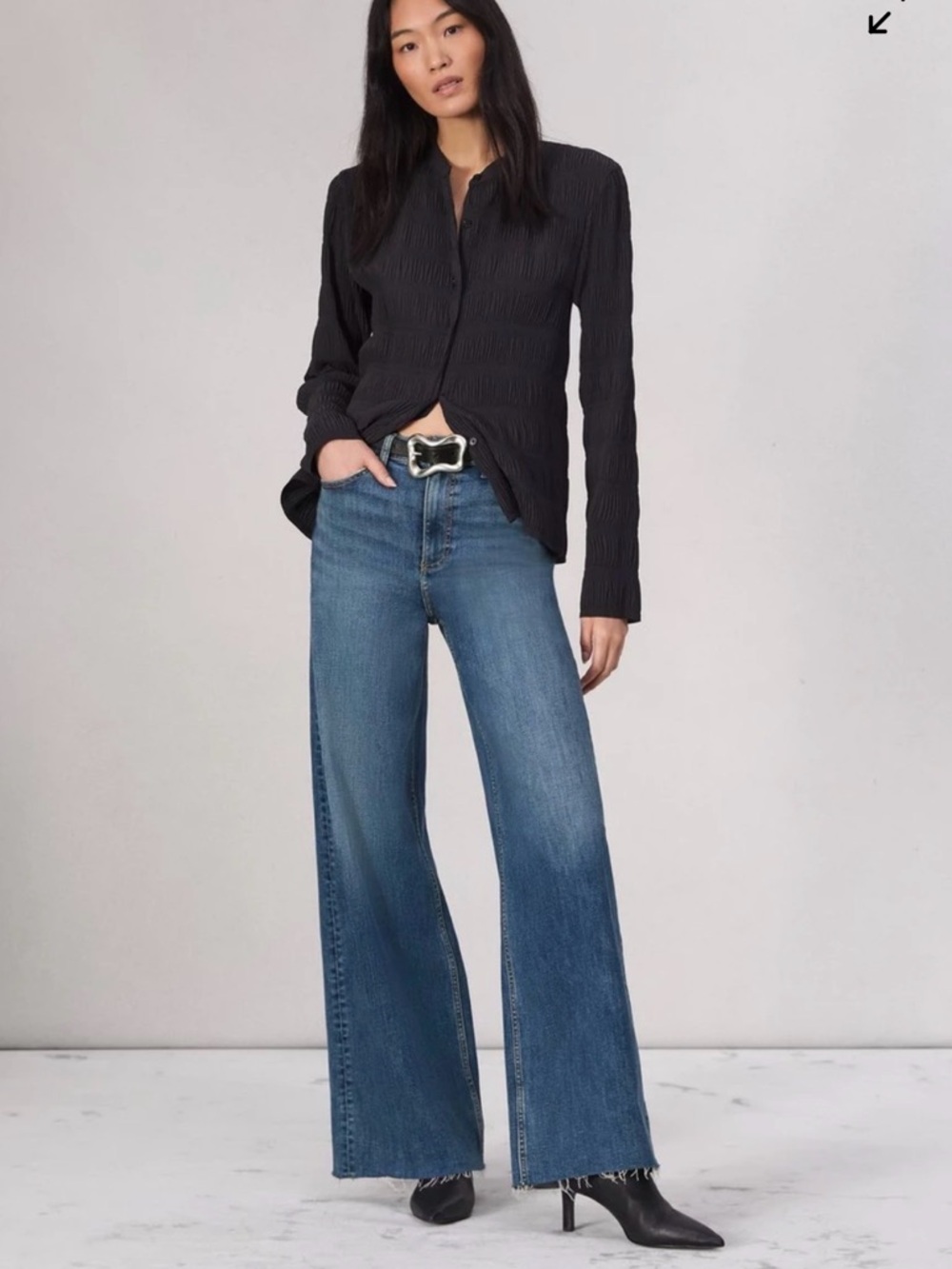 Rag & Bone Sofie High-Waist Wide Leg Women's Jeans in Willow